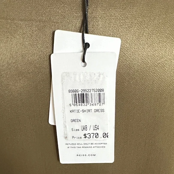 NWT Reiss Olive Satin Midi Dress
